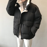 Women's Winter Jacket Streetwear Polyester Zipper Straight 3 Solid Color Padded Coat Warm Femme Parka Black Women Clothing